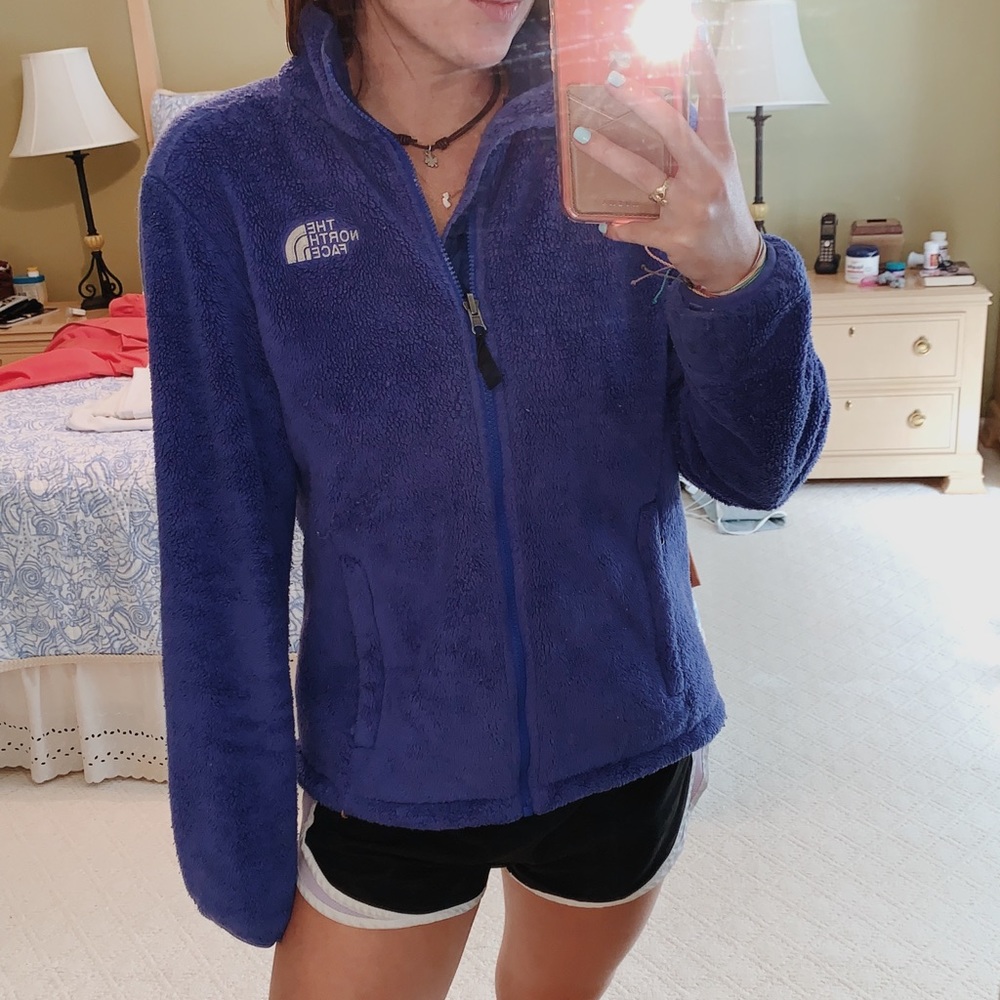 Blue North Face Furry Fleece Jacket